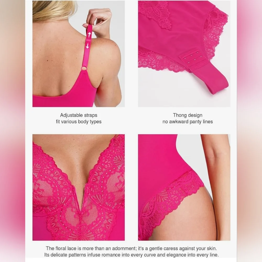 Popilush Shapewear Bodysuit Lace Corset Tops Tummy Control Bodysuit NWT‎ XL